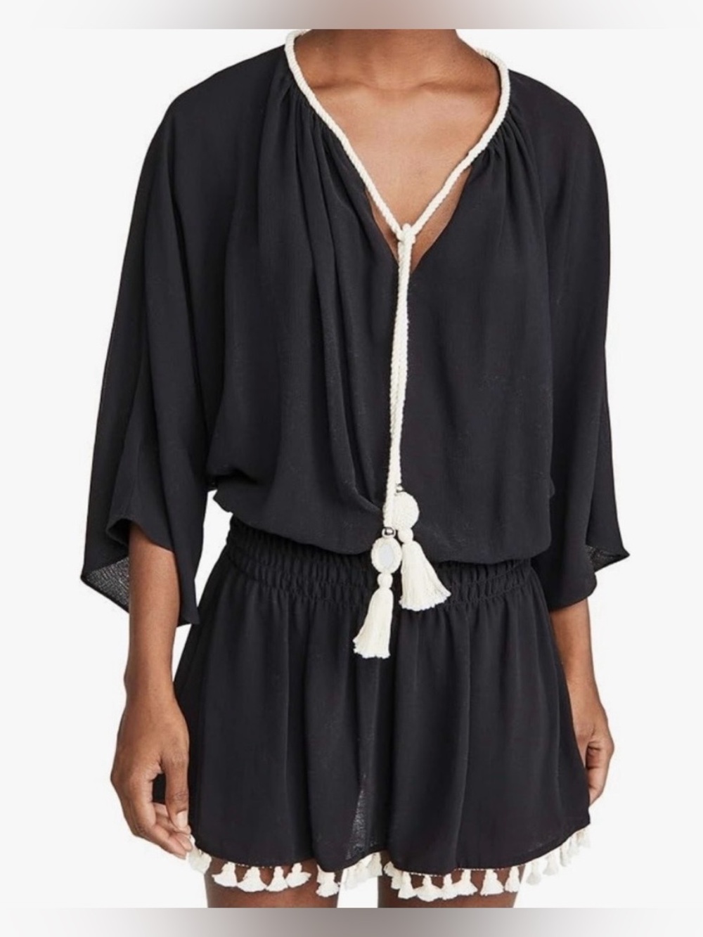 RAMY BROOK Navy Sheer Lightweight Mini Dress